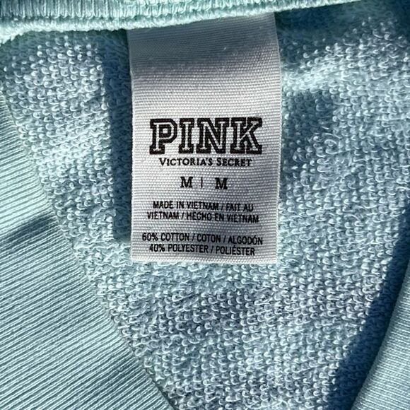 PINK Victoria Secret Mint Green zippered track jacket Size M - Picture 2 of 4